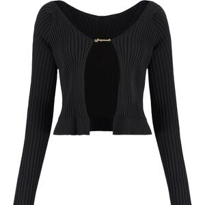 Jacquemus Logo Plaque Long-Sleeved Cardigan sweater